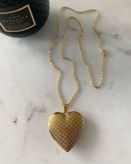 Esme II Heart Locket Necklace (Large)