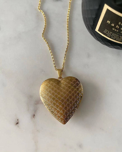 Esme II Heart Locket Necklace (Large)