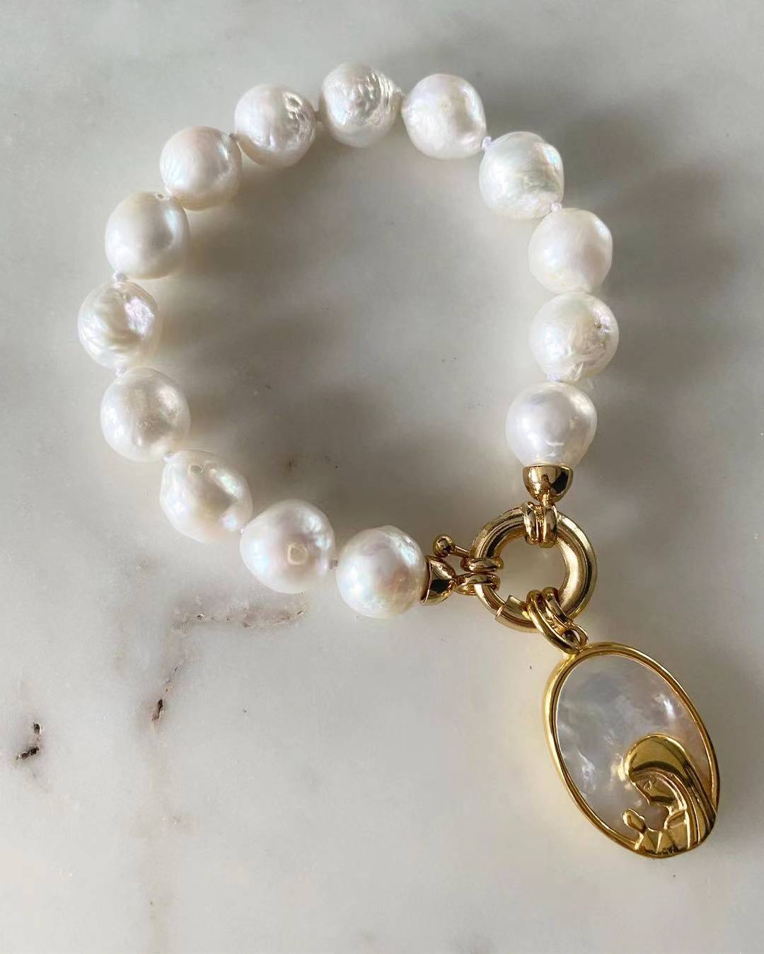 Our Lady of Lourdes Baroque Pearl Bracelet