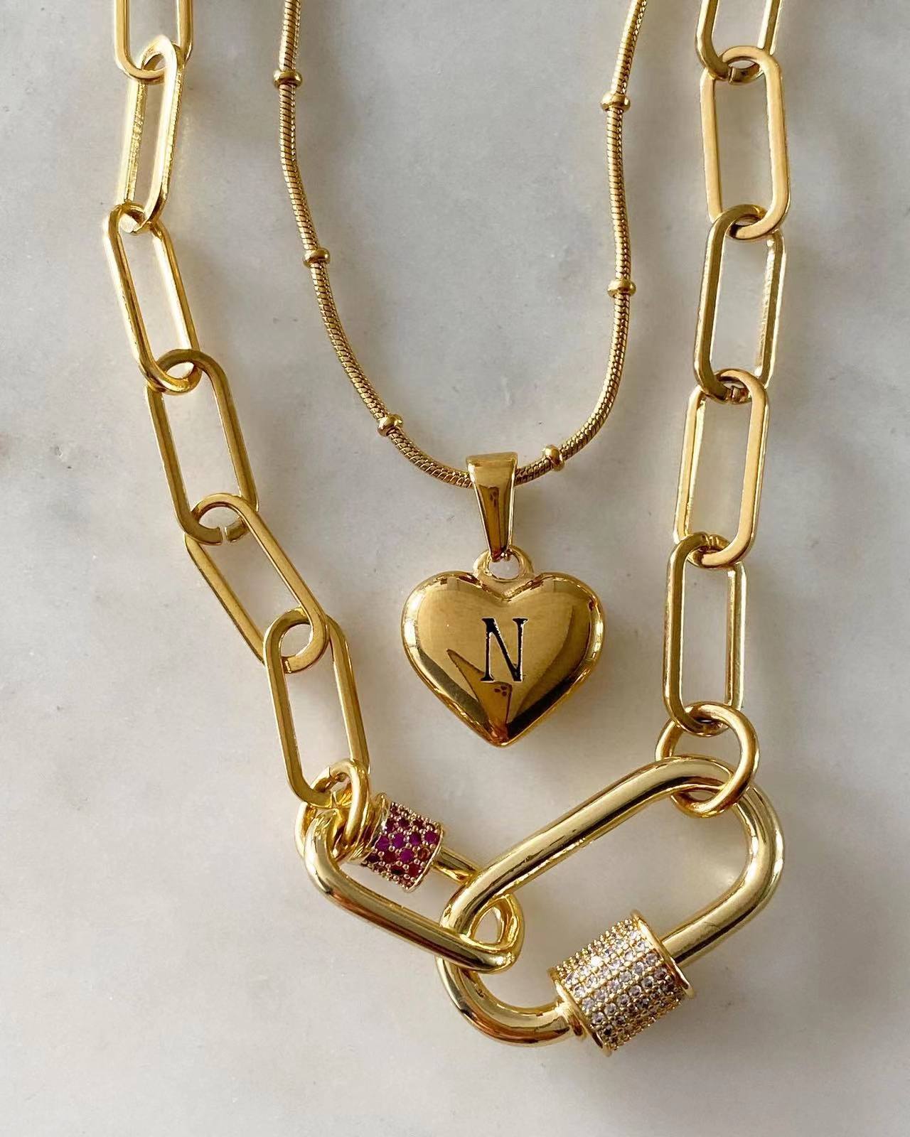 Quinn’s Heart Duo Set Necklace