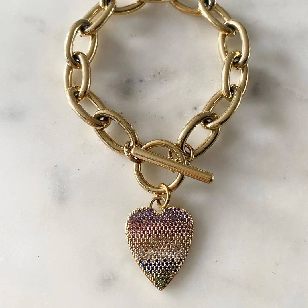 Multicolored Amore Vintage Chain Bracelet