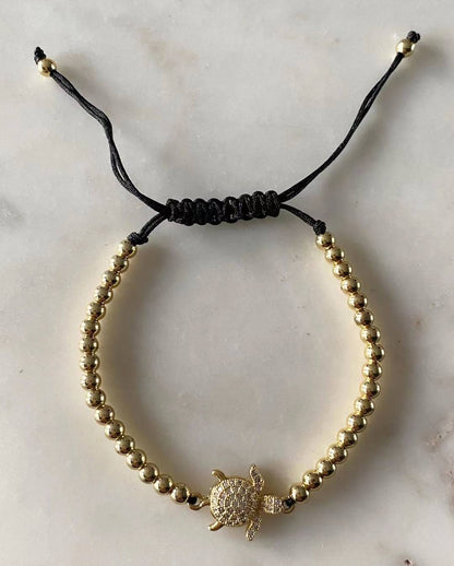 Harper gold bead Turtle Charm