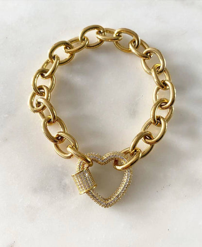 Sydney Heart Lock Chain Bracelet