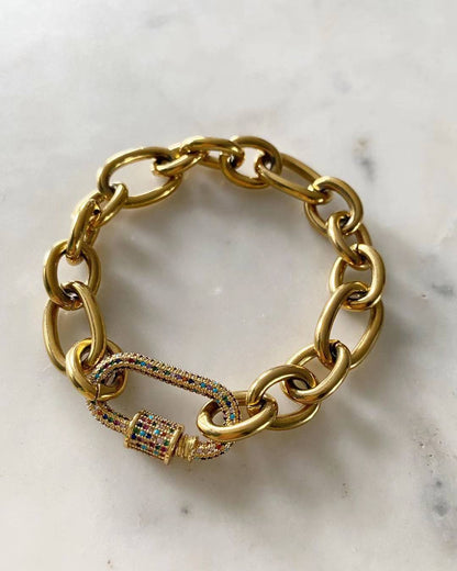 Oval Lock with Cleo Chain Bracelet