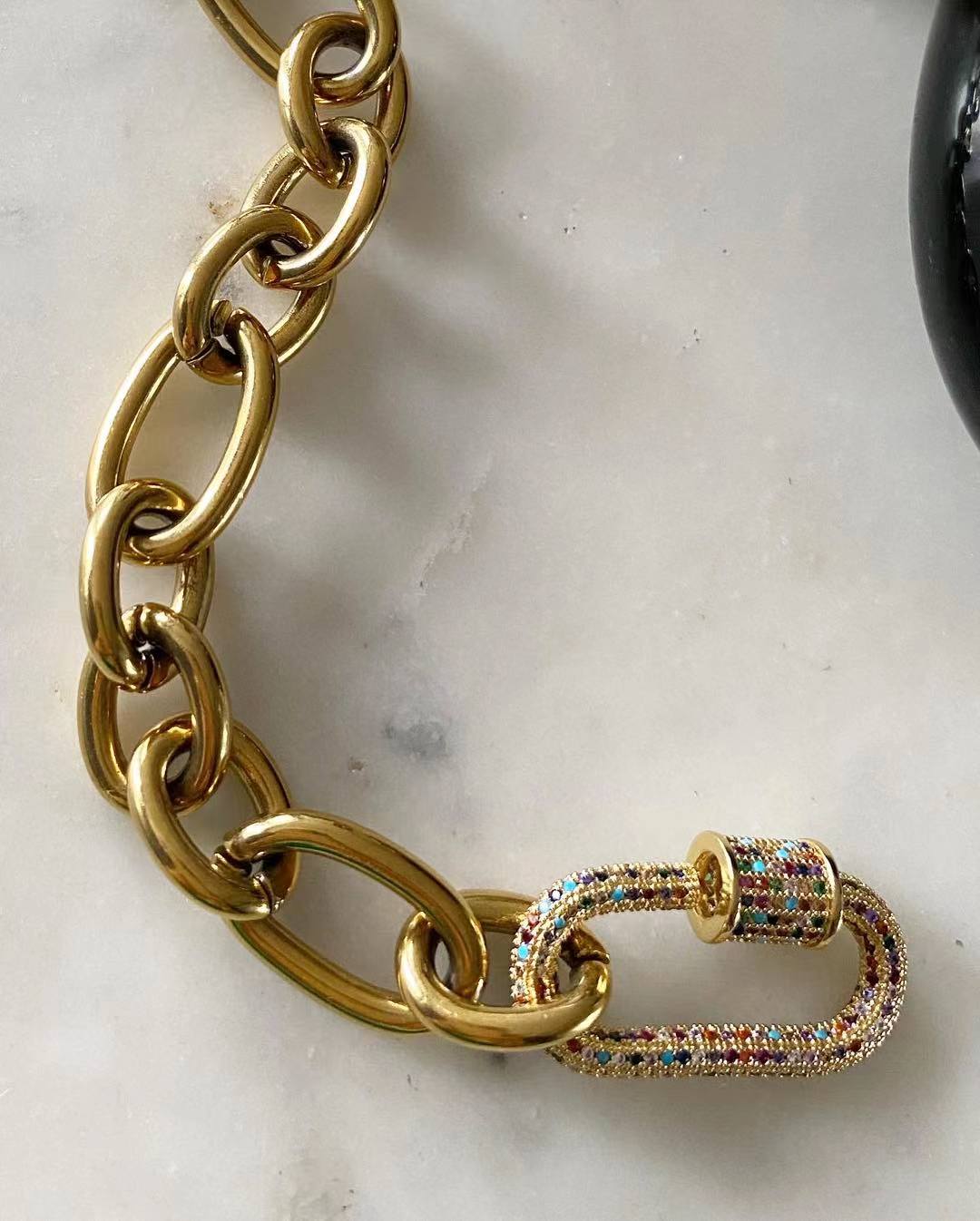 Oval Lock with Cleo Chain Bracelet
