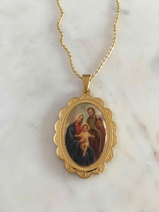 Holy Family colored Pendant
